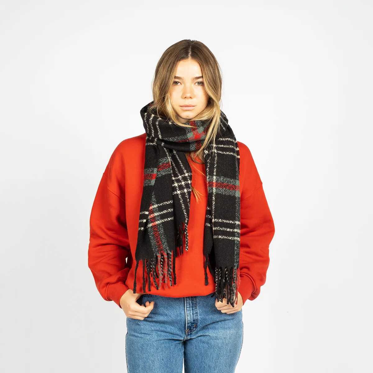Collared Crew Sweatshirt - Red - Image 3