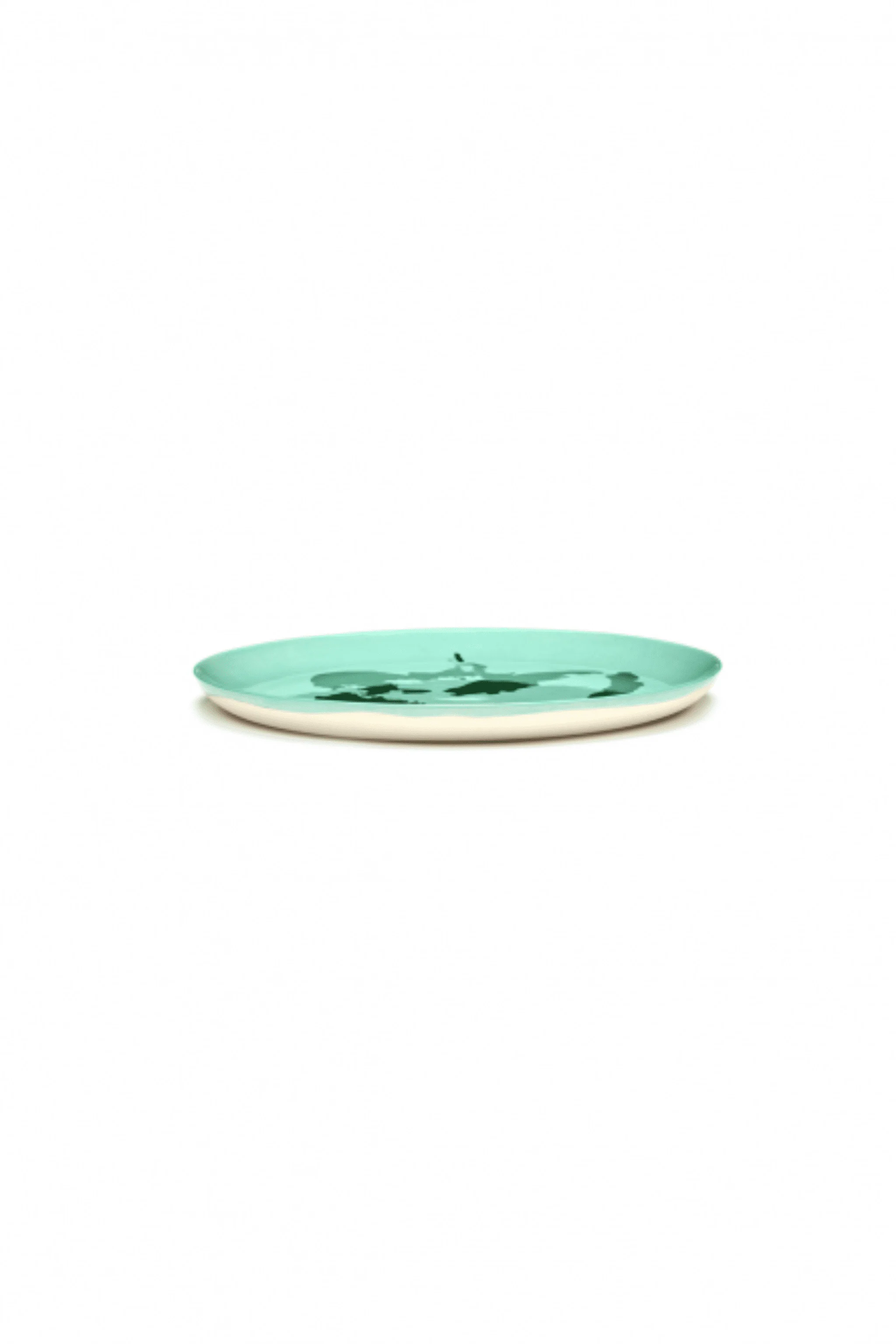Set of 2 Large Plates, Azure with Green Pepper - Image 2