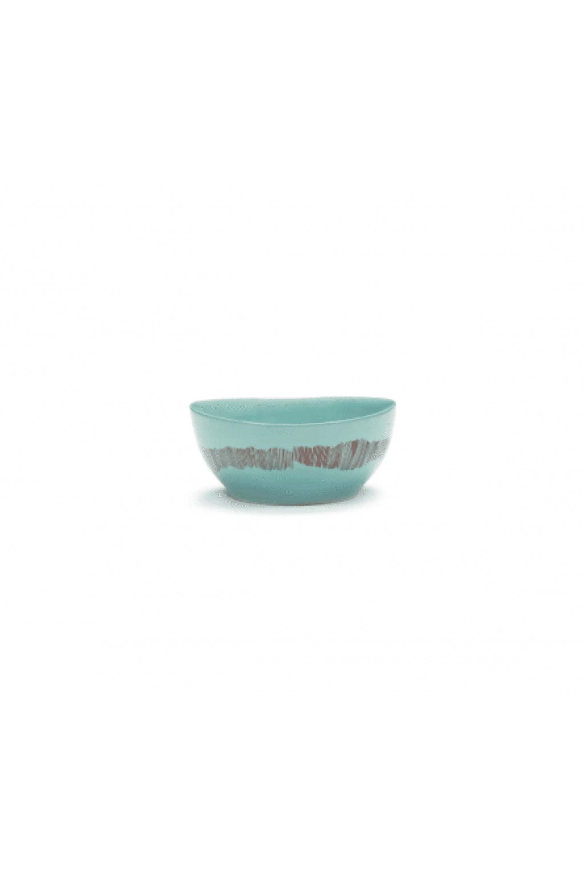 Small Bowl, Azure Swirl with Red Stripes - Image 3