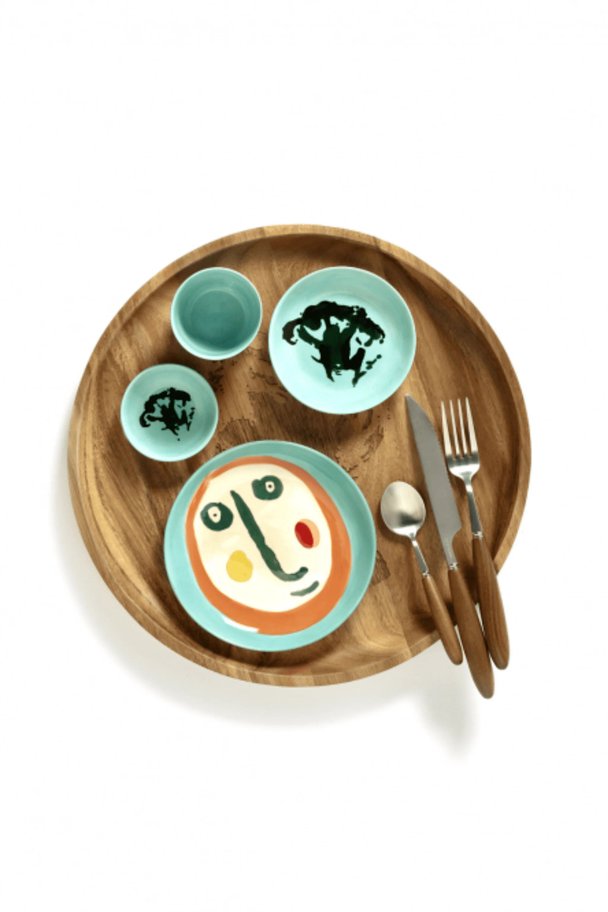 Small Dish, Azure with Green Broccoli - Image 3