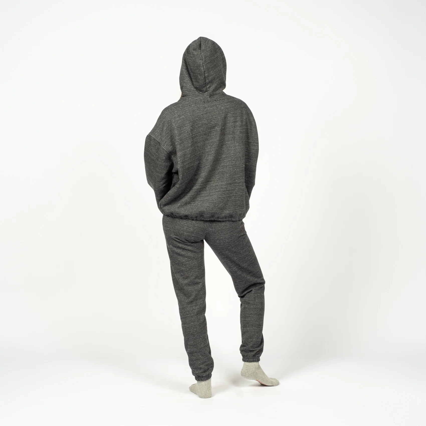 Unisex Poncho Hoodie - Charcoal - Image 3