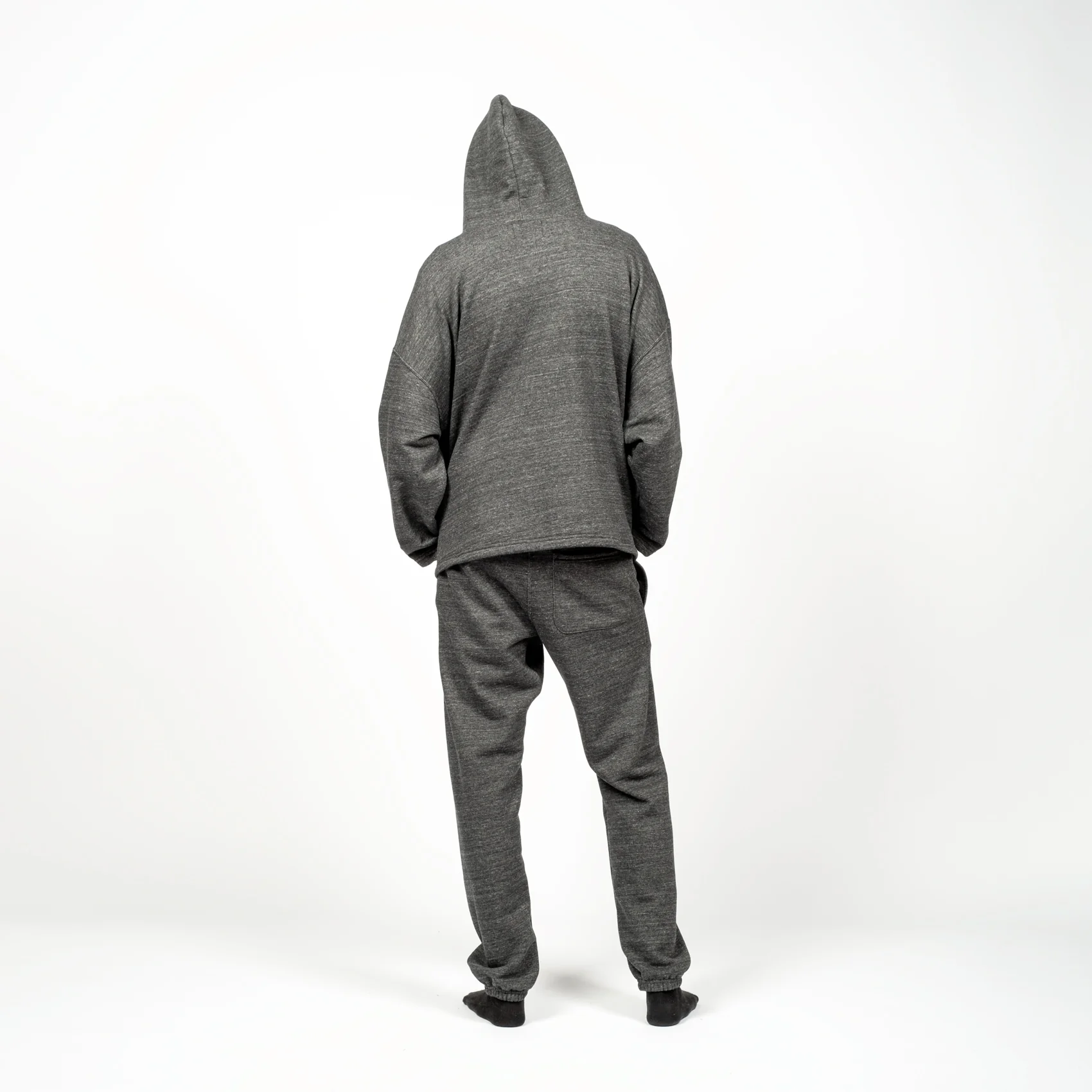 Unisex Poncho Hoodie - Charcoal - Image 8