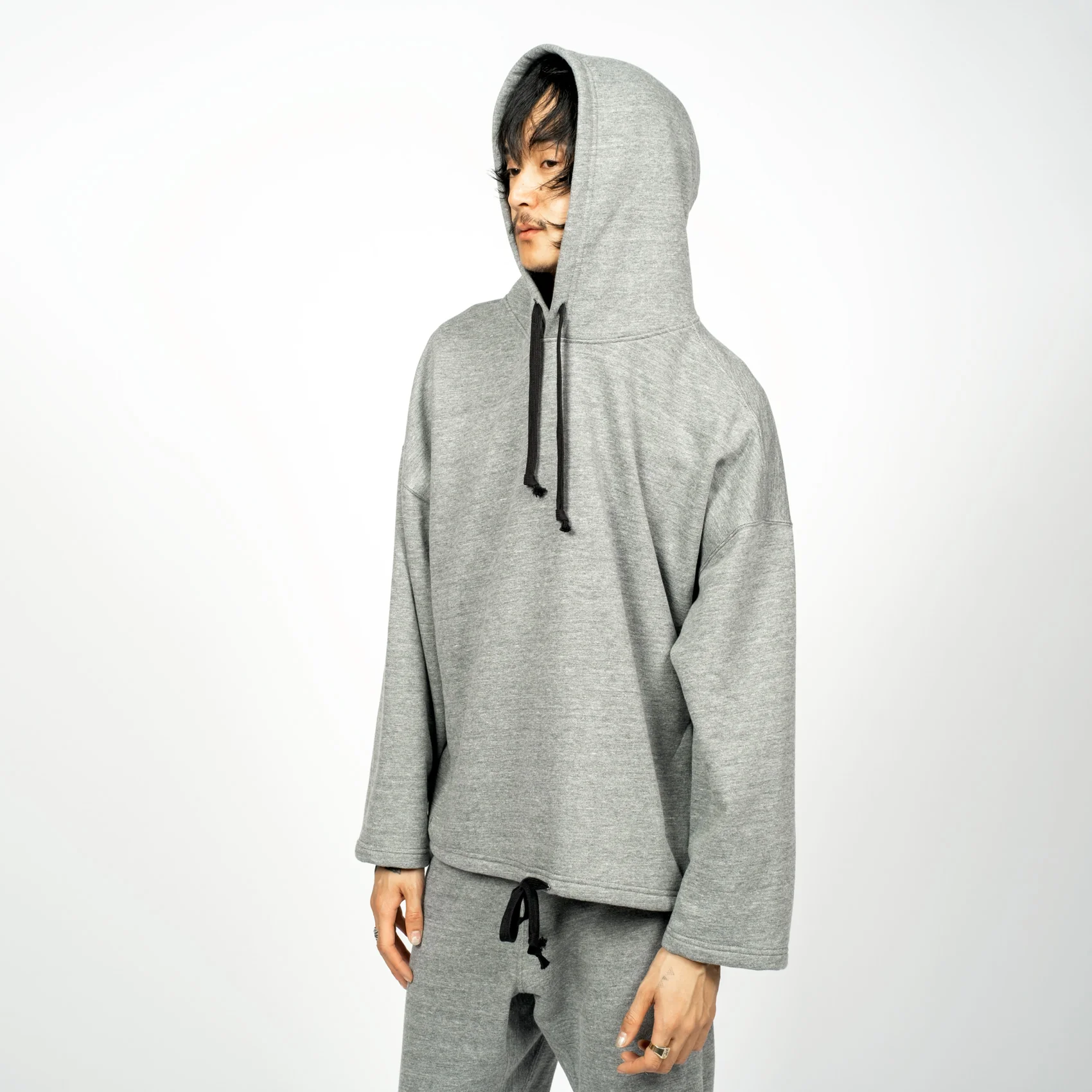 Unisex Poncho Hoodie - Greymix - Image 6