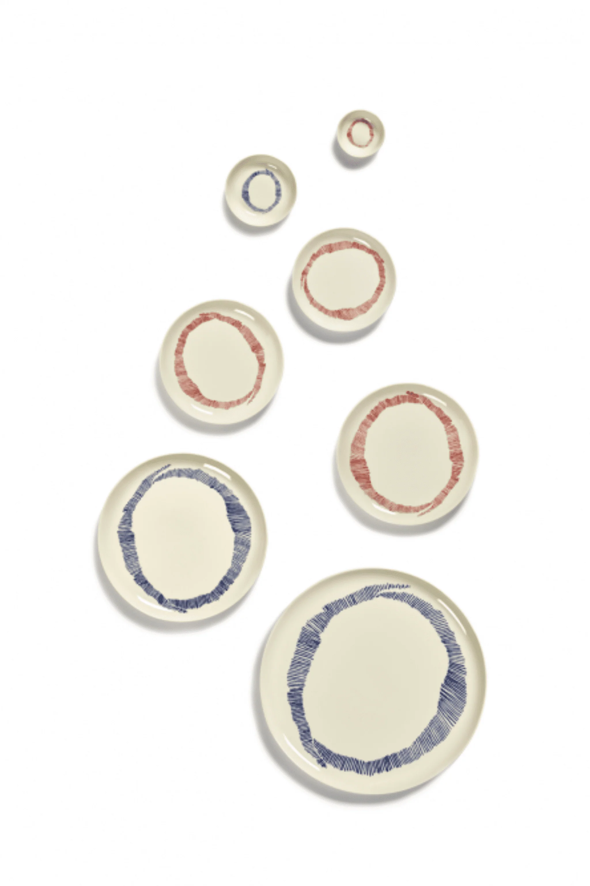 X-Small Plate, White Swirl with Red Stripes - Image 3
